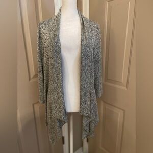 PerSeption Concept heather gray open from 3/4 sleeve shawl collar cardigan Sz XL